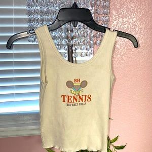 Peach white tank top